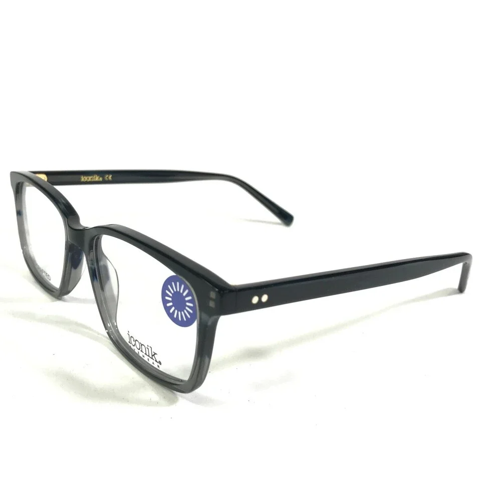 Iconik Eyeglasses Frames PK C3 Black Gray Square Full Rim 50-16-145